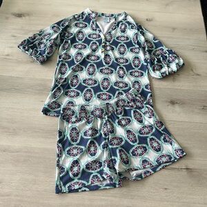 Tracy Neghosian Geo Print Short Set M EUC